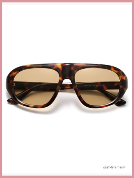 Oversized Polarized Aviator Sunglasses UV400 Protection Retro Vintage
